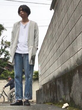 「hatra（ハトラ）のアイテム（その他アウター）」を使った、ばりのすけさん（メンズ・181cm）の春コーディネート