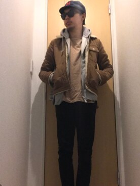 「Wrangler」｜「アイテム（その他アウター）」を使った、mattun385さん（メンズ・167cm）の秋コーディネート