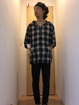 「cheap monday」｜「アイテム（ハンチング/ベレー帽）」を使った、mattun385さん（メンズ・167cm）の夏コーディネート