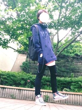 「ヘッドホン」｜「アイテム（雑貨/ホビー）」を使った、御坂さん（レディース・160cm）の春コーディネート