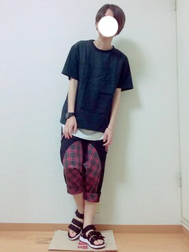 「WEGO（ウィゴー）のWEGO/スラブワッフルラウンドロングタンクトップ（タンクトップ）」を使った、御坂さん（レディース・160cm）の春コーディネート