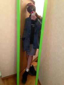 FOREVER 21 | ボーダーペンシルスカート(スカート)