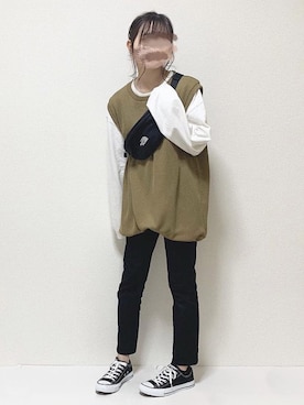 「JUNRED（ジュンレッド）のアイテム」を使った、ukiさん（レディース・155cm）の春コーディネート