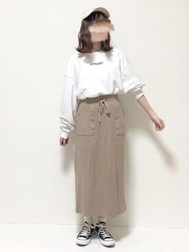 「サーマルスカート」｜ukiさん（レディース・155cm）の春コーディネート