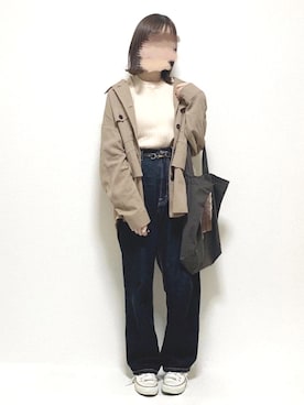 「apres jour mignon（アプレジュールミニョン）のアイテム（ブルゾン）」を使った、ukiさん（レディース・155cm）の秋コーディネート