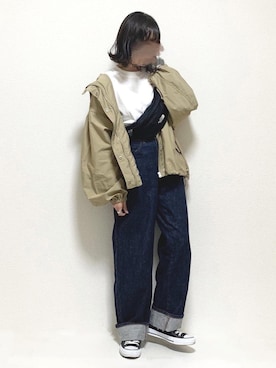 「Ifuru（イフル）のアイテム（ジャケット/アウター）」を使った、ukiさん（レディース・155cm）の秋コーディネート