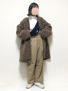 「モカ」｜「アイテム（ノーカラージャケット）」を使った、ukiさん（レディース・155cm）の秋コーディネート
