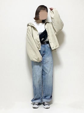 「kutir（クティール）のアイテム（マウンテンパーカー）」を使った、ukiさん（レディース・155cm）の春コーディネート