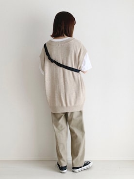 「flaner（フラネ）のアイテム（パンツ）」を使った、ukiさん（レディース・155cm）の秋コーディネート