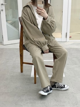 「flaner（フラネ）のアイテム（パンツ）」を使った、ukiさん（レディース・155cm）の秋コーディネート