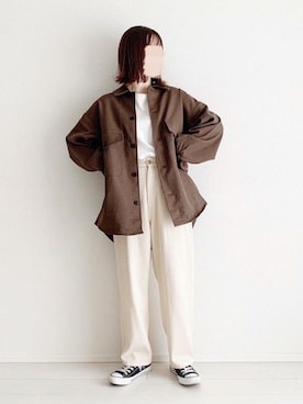 「flaner（フラネ）のアイテム（パンツ）」を使った、ukiさん（レディース・155cm）の秋コーディネート
