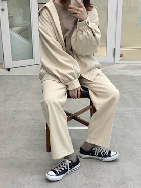 「flaner（フラネ）のアイテム（パンツ）」を使った、ukiさん（レディース・155cm）の秋コーディネート