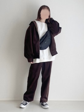 「flaner（フラネ）のアイテム（パンツ）」を使った、ukiさん（レディース・155cm）の秋コーディネート
