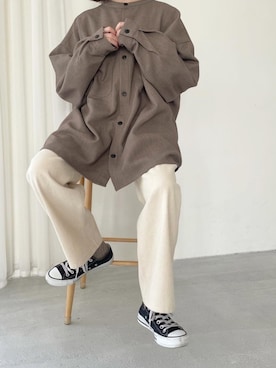 「flaner（フラネ）のアイテム（パンツ）」を使った、ukiさん（レディース・155cm）の秋コーディネート