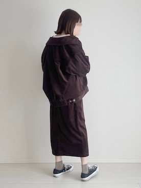 「flaner（フラネ）のアイテム（ブルゾン）」を使った、ukiさん（レディース・155cm）の秋コーディネート