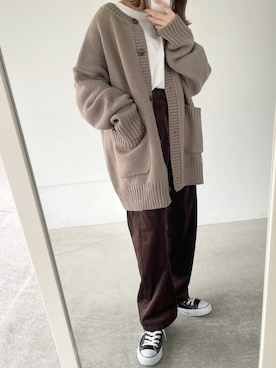 「flaner（フラネ）のアイテム（パンツ）」を使った、ukiさん（レディース・155cm）の冬コーディネート