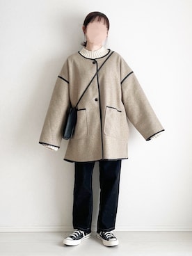 「tiptop（ティップトップ）のアイテム（その他アウター）」を使った、ukiさん（レディース・155cm）の冬コーディネート