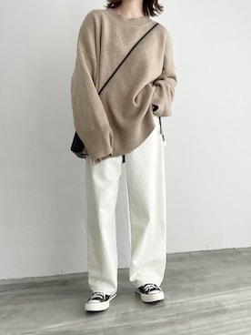 「flaner（フラネ）のアイテム（パンツ）」を使った、ukiさん（レディース・155cm）の冬コーディネート