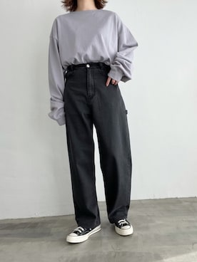 「flaner（フラネ）のアイテム（パンツ）」を使った、ukiさん（レディース・155cm）の冬コーディネート