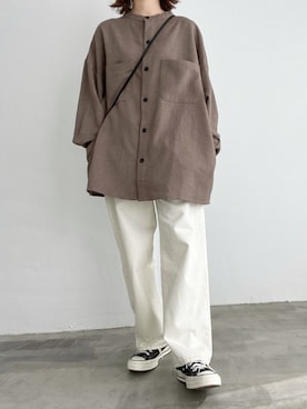 「flaner（フラネ）のアイテム（パンツ）」を使った、ukiさん（レディース・155cm）の冬コーディネート