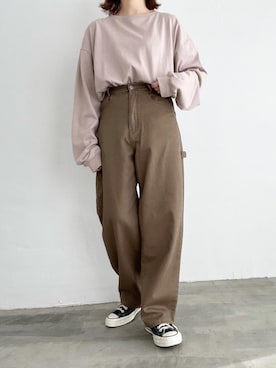 「flaner（フラネ）のアイテム（パンツ）」を使った、ukiさん（レディース・155cm）の冬コーディネート