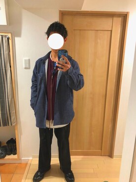 「RAGEBLUE（レイジブルー）のアイテム（ノーカラージャケット）」を使った、じんがーさん（メンズ・171cm）の冬コーディネート