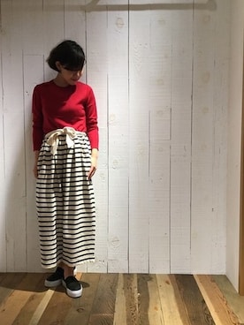 「JOURNAL STANDARD LUXE（ジャーナルスタンダード　ラックス）のアイテム（パンツ）」を使った、luxe銀座店スタッフさん（レディース・162cm）の夏コーディネート