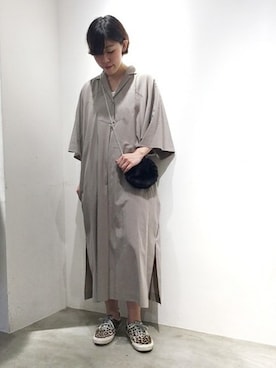 「JOURNAL STANDARD LUXE（ジャーナルスタンダード　ラックス）のアイテム（ワンピース/ドレス）」を使った、luxe銀座店スタッフさん（レディース・162cm）の夏コーディネート