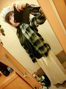 「お正月」｜「アイテム（ハンチング/ベレー帽）」を使った、k@n@さん（レディース・155cm）の冬コーディネート