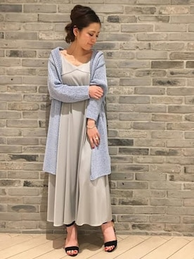 「ロングカーディガン」｜Noble天神ビオロ店スタッフさん（レディース・163cm）の冬コーディネート