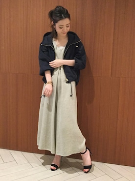 「アイテム（つなぎ/オールインワン、ベージュ系）」を使った、Noble天神ビオロ店スタッフさん（レディース・163cm）の春コーディネート