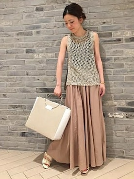 「Noble（ノーブル）のアイテム（バッグ）」を使った、Noble天神ビオロ店スタッフさん（レディース・163cm）の春コーディネート