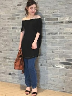 「NOTIFY（ノティファイ）のアイテム」を使った、Noble天神ビオロ店スタッフさん（レディース・163cm）の夏コーディネート