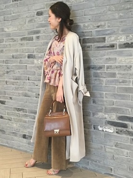 「Noble（ノーブル）のアイテム（サンダル）」を使った、Noble天神ビオロ店スタッフさん（レディース・163cm）の秋コーディネート