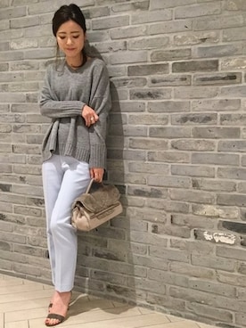 「Noble（ノーブル）のアイテム（サンダル）」を使った、Noble天神ビオロ店スタッフさん（レディース・163cm）の秋コーディネート