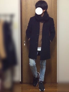 「RAGEBLUE（レイジブルー）の＜トレンドのロング丈＞ワッフルロングカットソー/733404（Tシャツ/カットソー）」を使った、shunさん（メンズ・173cm）の冬コーディネート