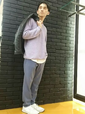 「JUNRED（ジュンレッド）のアイテム（ライダースジャケット）」を使った、Daikiさん（メンズ・174cm）の春コーディネート