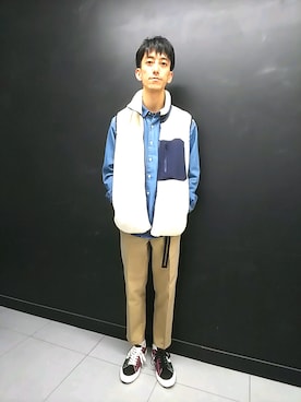 「アイテム（ベスト）」を使った、Daikiさん（メンズ・174cm・30代）の秋コーディネート