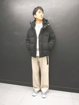 「JUNRED（ジュンレッド）のアイテム（ダウンジャケット/コート）」を使った、Daikiさん（メンズ・174cm）の冬コーディネート