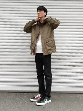 「JUNRED（ジュンレッド）のアイテム（マウンテンパーカー）」を使った、Daikiさん（メンズ・174cm）の冬コーディネート