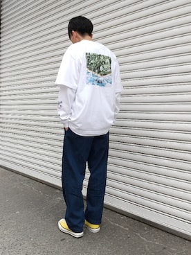「JUNRED（ジュンレッド）のアイテム（デニムパンツ）」を使った、Daikiさん（メンズ・174cm）の春コーディネート
