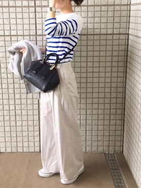 「Drawer（ドゥロワー）のアイテム（パンツ）」を使った、hachinocoさん（レディース・152cm）の春コーディネート