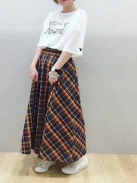「ミッキーT」｜「アイテム（その他）」を使った、あさみさん（レディース・157cm）の春コーディネート