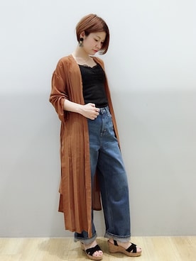 「シャツディガン」｜あさみさん（レディース・157cm）の春コーディネート