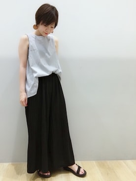 「スカーチョ」｜「アイテム（その他）」を使った、あさみさん（レディース・156cm）の夏コーディネート
