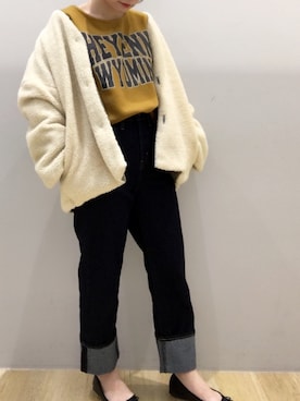 「マスタード」｜「アイテム（ブルゾン）」を使った、あさみさん（レディース・156cm）の秋コーディネート