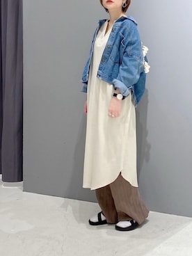 「YECCA VECCA（イェッカヴェッカ）のアイテム（ジャケット/アウター）」を使った、あさみさん（レディース・156cm）の春コーディネート