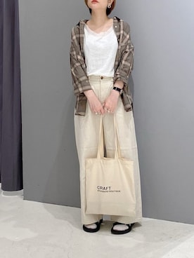「CRAFT STANDARD BOUTIQUE（クラフトスタンダードブティック）のアイテム」を使った、あさみさん（レディース・156cm）の春コーディネート