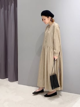 「プリーツバッグ」｜「アイテム（その他）」を使った、あさみさん（レディース・156cm）の秋コーディネート