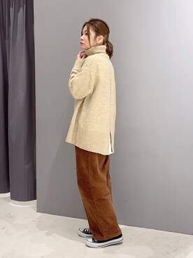 「タートルネック」｜「アイテム（タンクトップ）」を使った、あさみさん（レディース・156cm）の冬コーディネート
